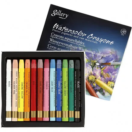 Gallery Akvarelli, laj. värit, P: 9,3 cm, 12 kpl / 1 pkt.