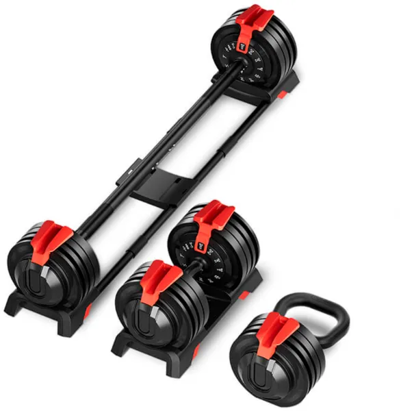 Odin Säädettävä Käsipaino 24kg 3-in-1 Setti (Sis. Tanko ja Kettlebell)