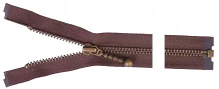YKK Jakoketju Antiikkimessinki 35cm 4mm Ruskea